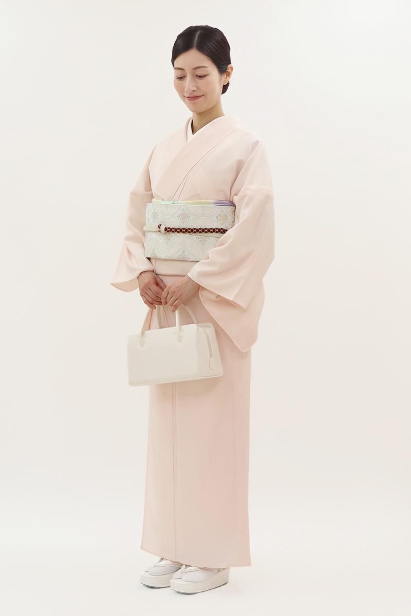 銀座【C-3159】単衣 江戸小紋 桜色 角通し（反端付）（N） :身丈160/裄