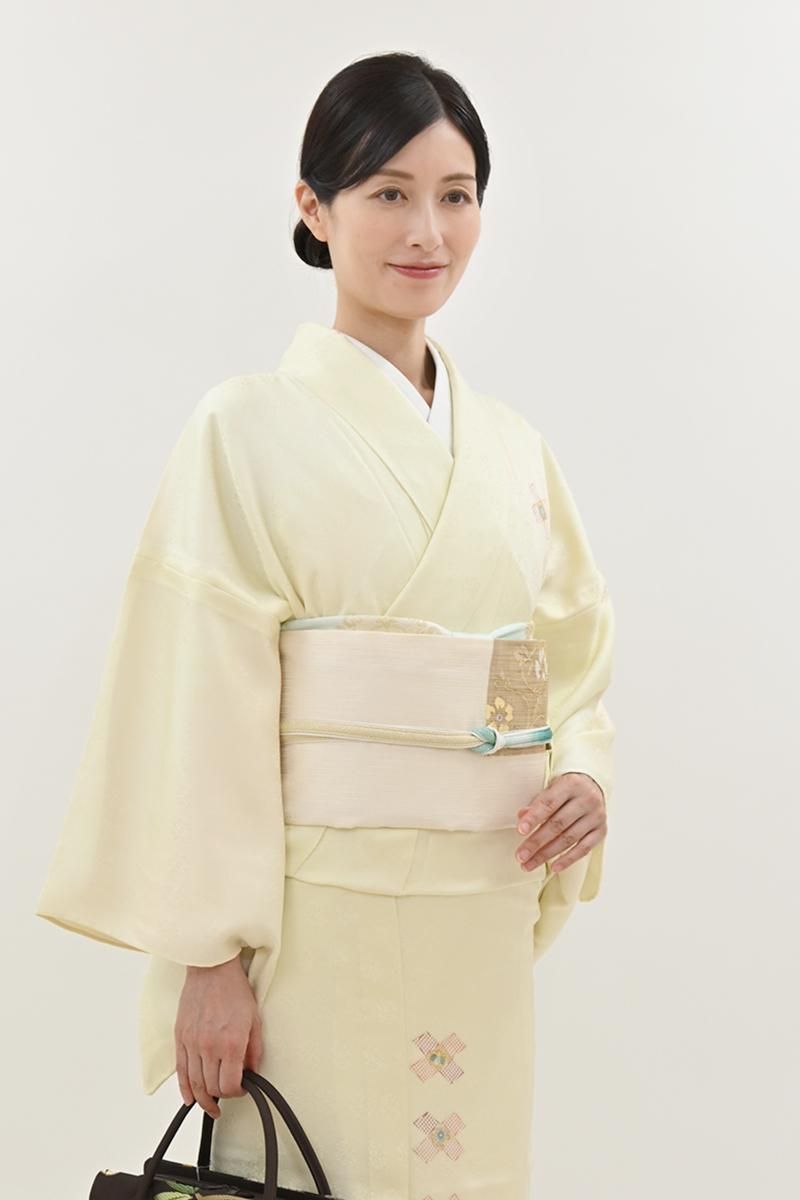 銀座【L-8345】夏 袋帯 白色 横段に唐花文 - 銀座きもの青木｜長く大切