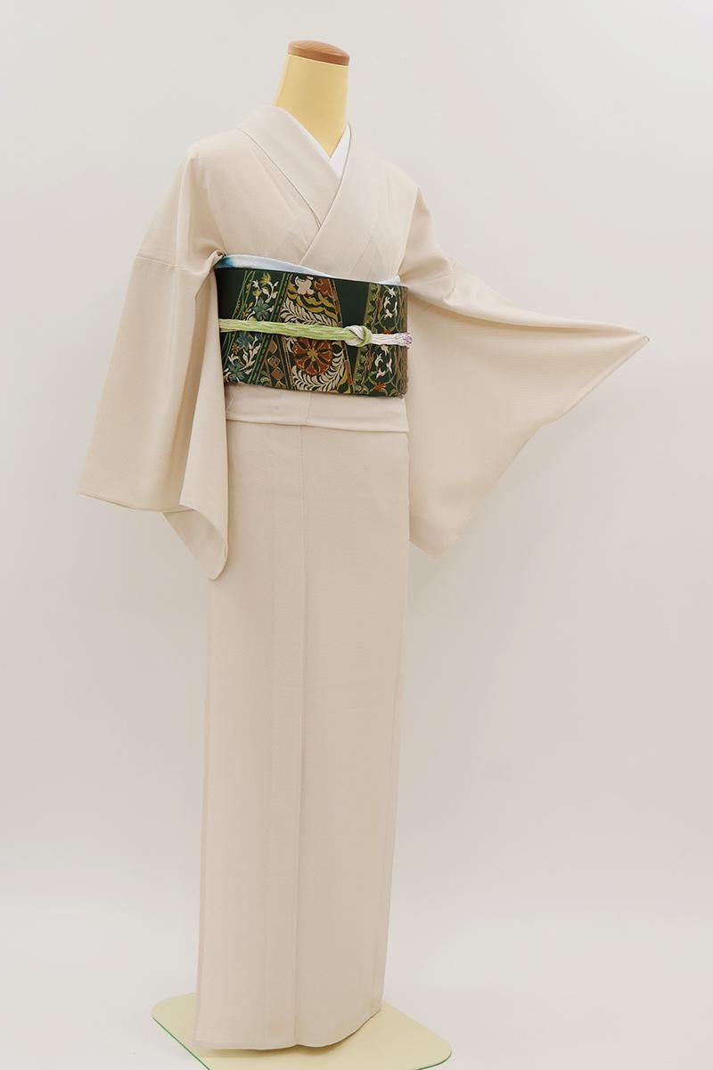 銀座【C-3236】単衣 江戸小紋 薄香色 行儀（反端付）（N） :身丈164/裄