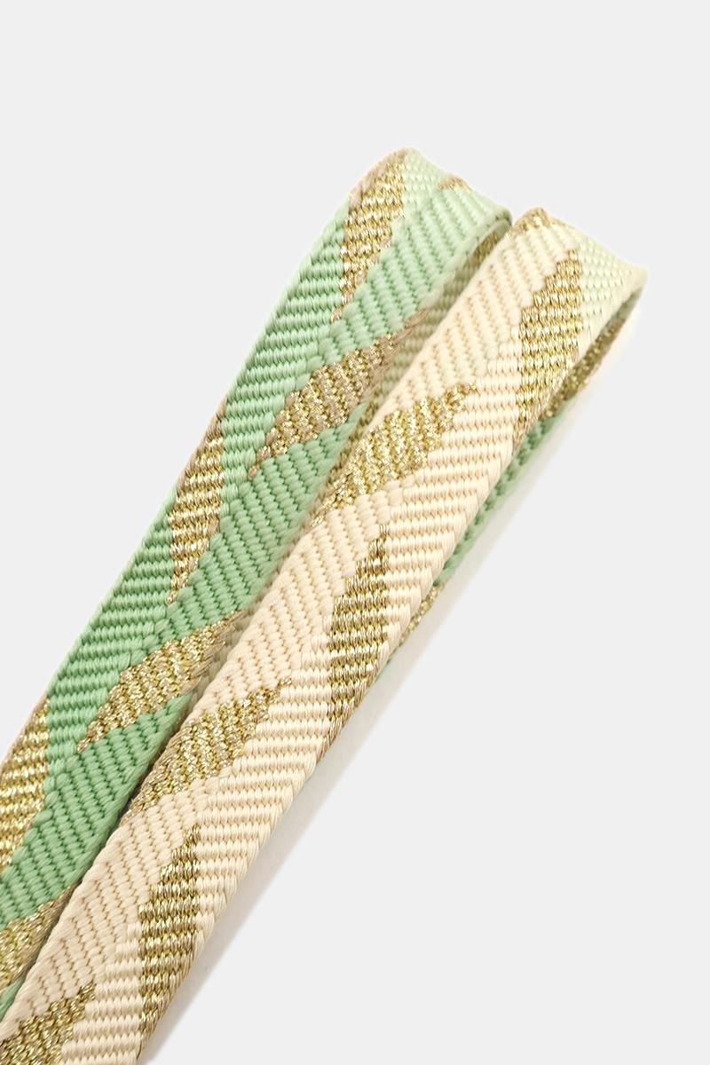 銀座【G-3324】道明 帯締め 笹浪組 「曙光」青磁色×白色 - 銀座きもの