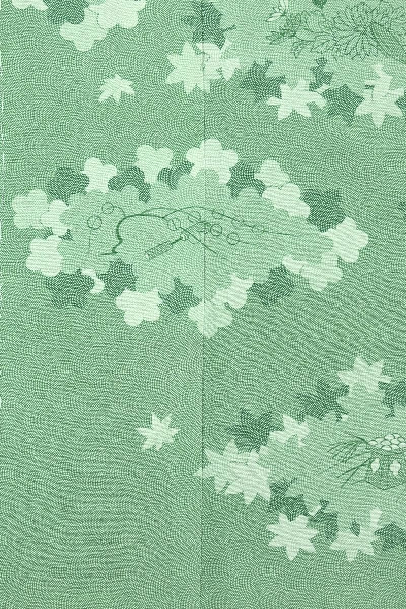 銀座【着物4659】人間国宝 小宮康孝作 江戸小紋 裾模様（落款入 反端付