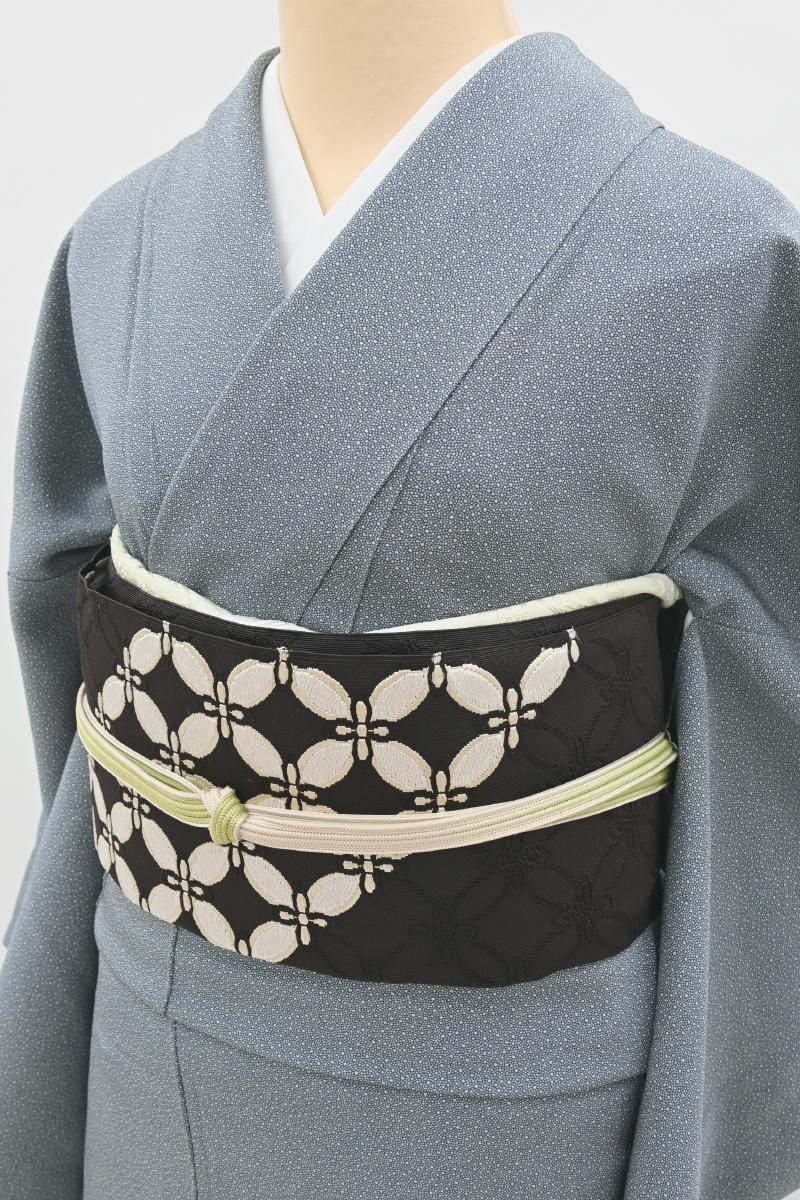 銀座【C-3353】江戸小紋 藍鼠色 大小霰 :身丈158/裄68 - 銀座きもの