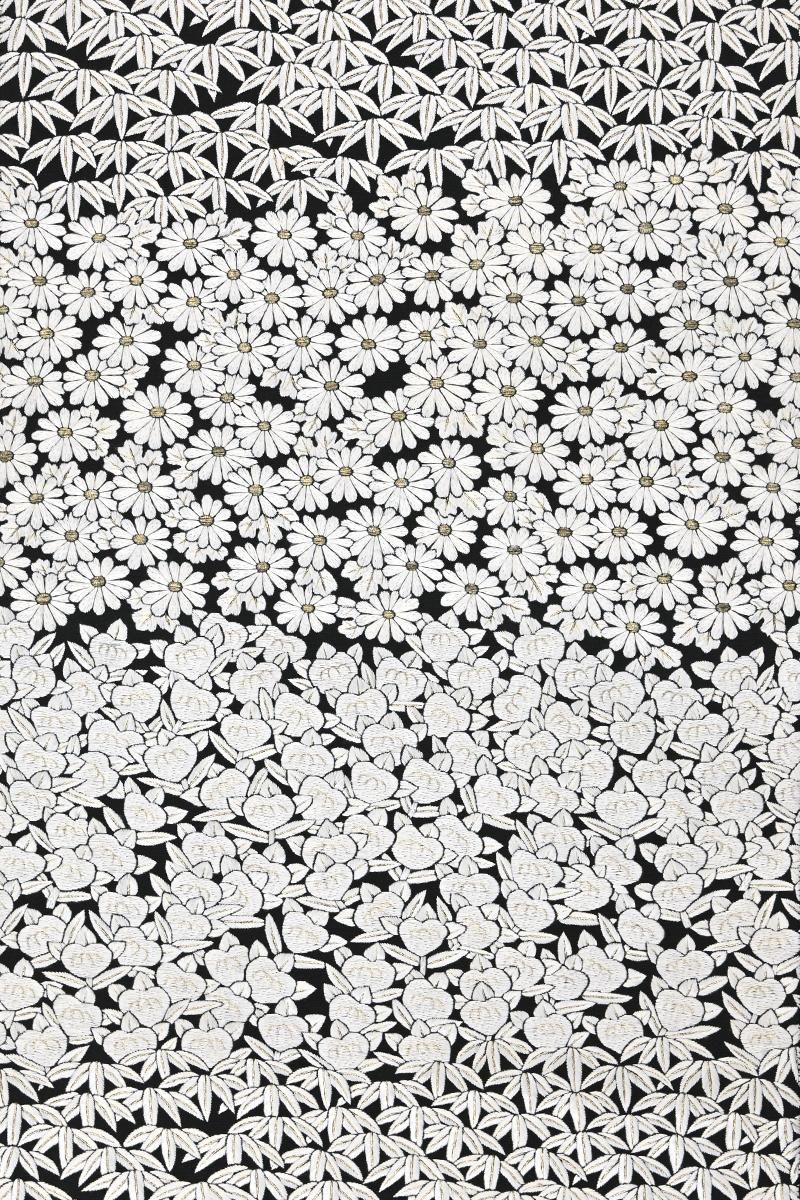 銀座【帯5886】総刺繍 袋帯 黒色 花文 - 銀座きもの青木｜長く大切に着