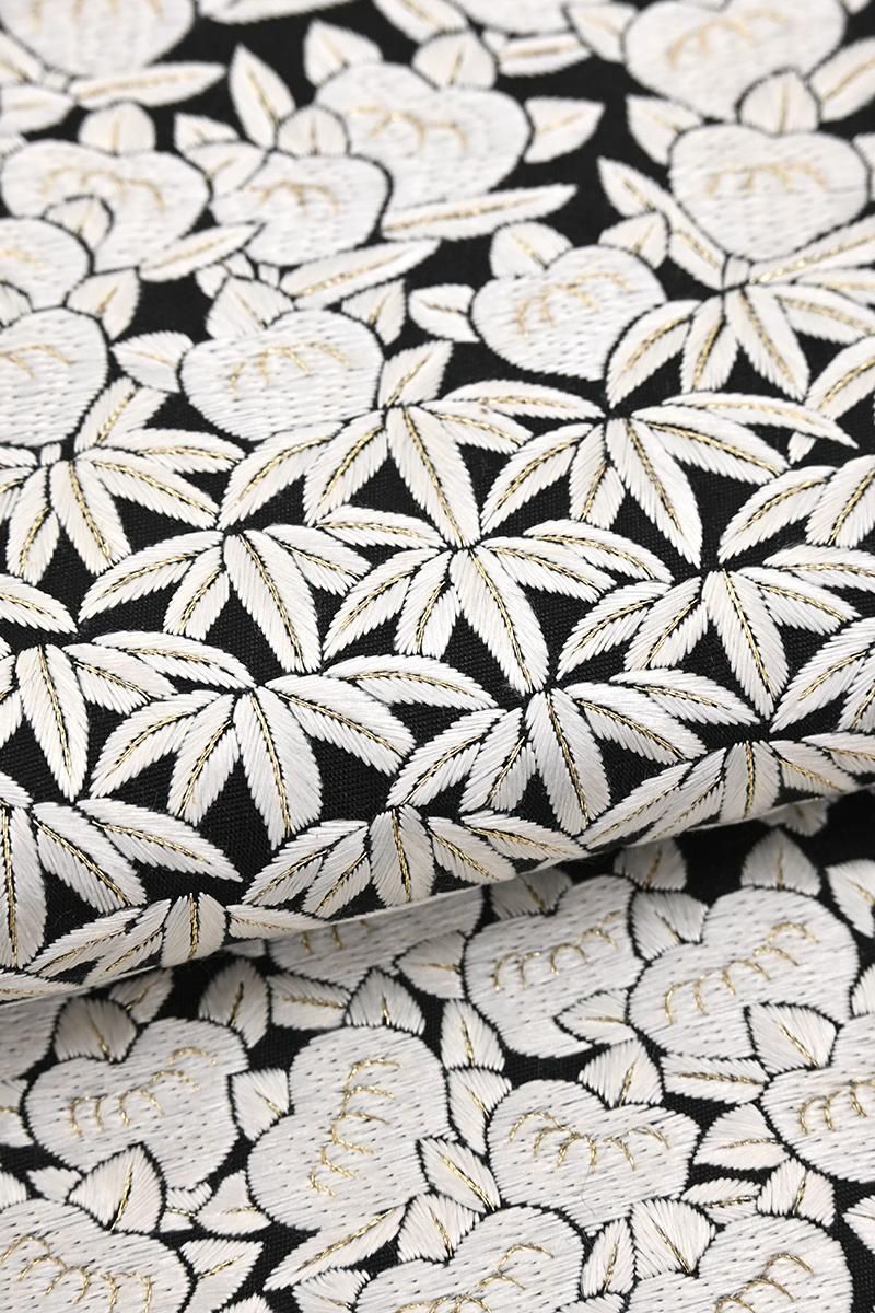 銀座【帯5886】総刺繍 袋帯 黒色 花文 - 銀座きもの青木｜長く大切に着