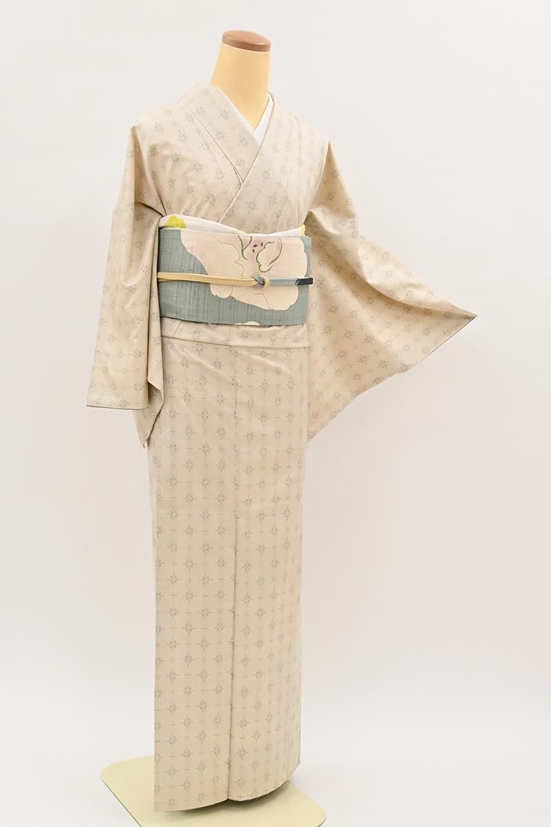 銀座【A-4210】大島紬 桑染色 絣文 :身丈167/裄69 - 銀座きもの青木