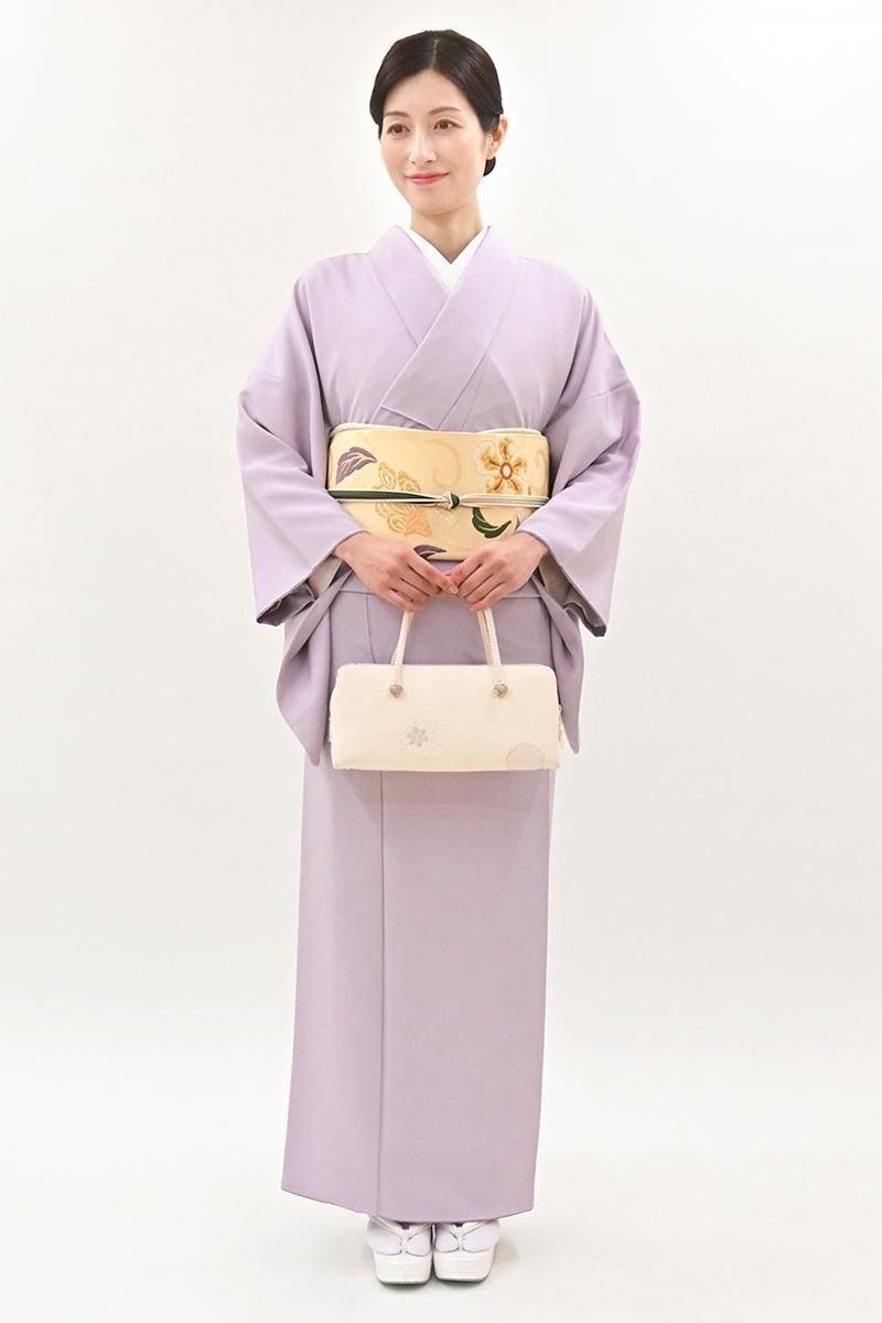 銀座【C-3425】江戸小紋 淡藤色 鮫文（反端付）（N）:身丈157/裄66