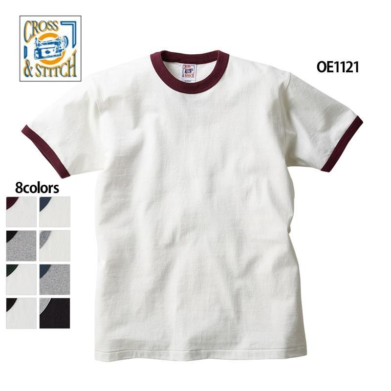 6.2oz オープンエンド マックスウェイト リンガーTシャツ(CROSS&STITCH