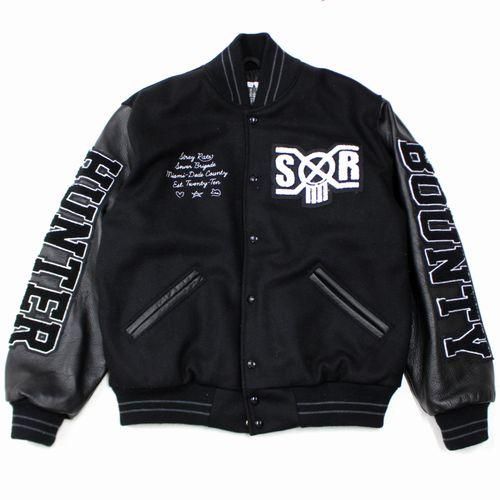 STRAYRATS × BOUNTY HUNTER 24AW Varsity Leather スタジャン M