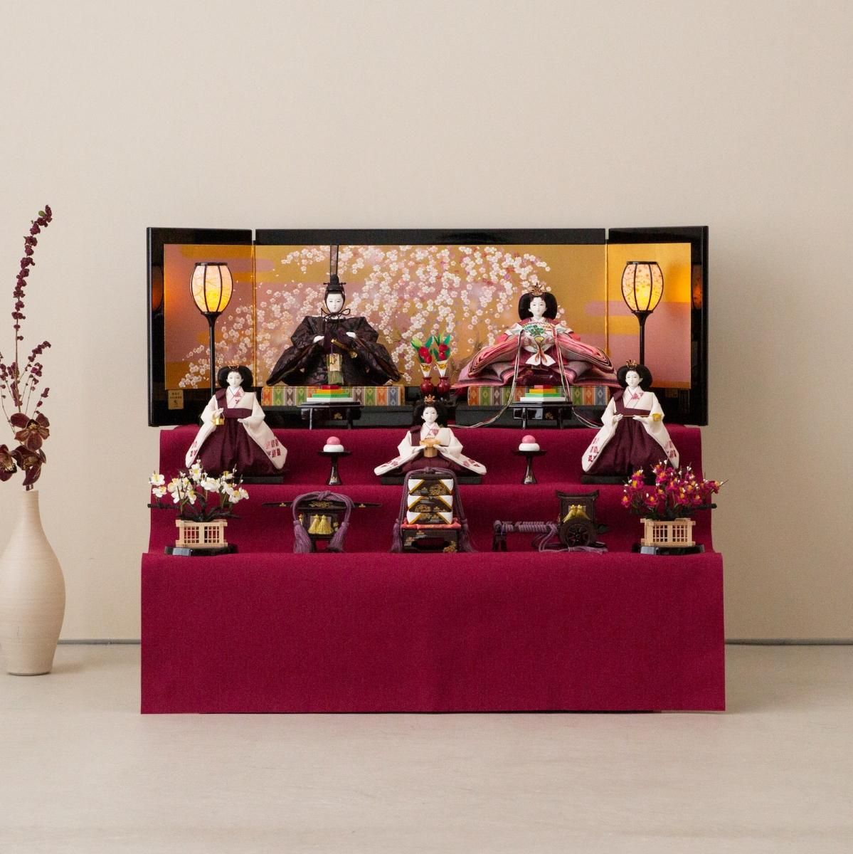雛人形 大三五 桐収納台三段飾り 五人飾