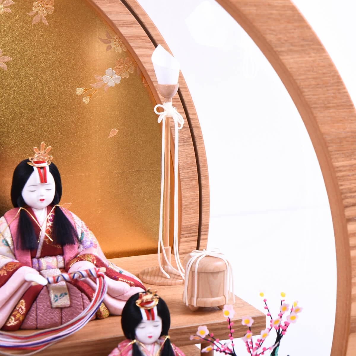 木目込人形 桃山雛 五人飾り タモ丸ケース 木村一秀