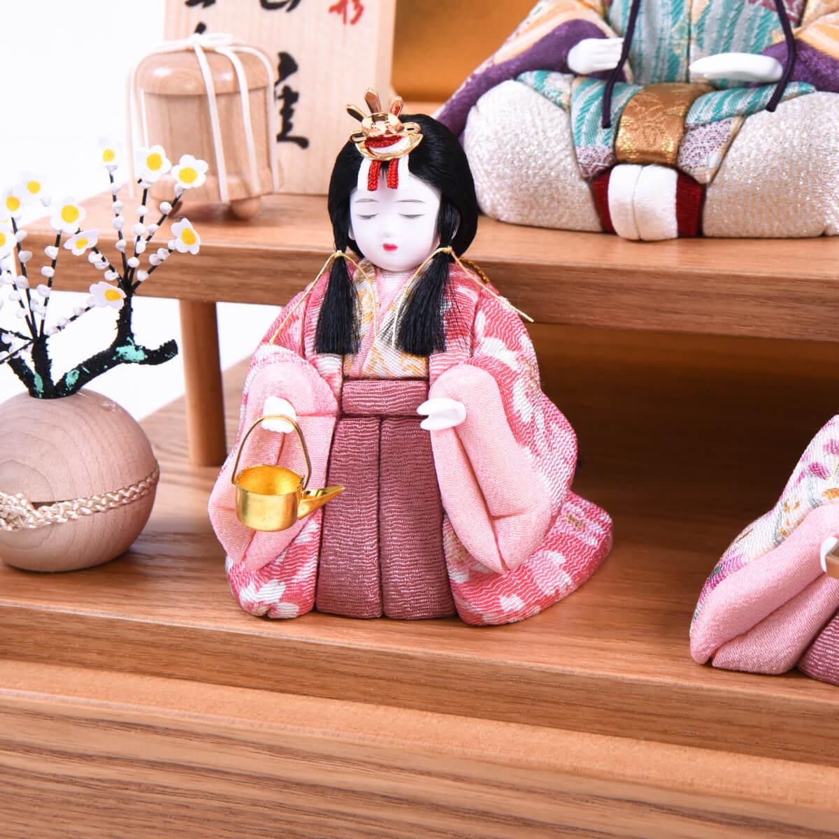 一秀 安土雛 五人飾り ケース入り 16号 一秀作 安土雛木目込 五人