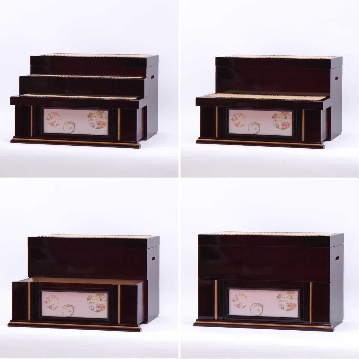 ひな人形 三五 五人飾り 引き出し収納三段 平安博翠