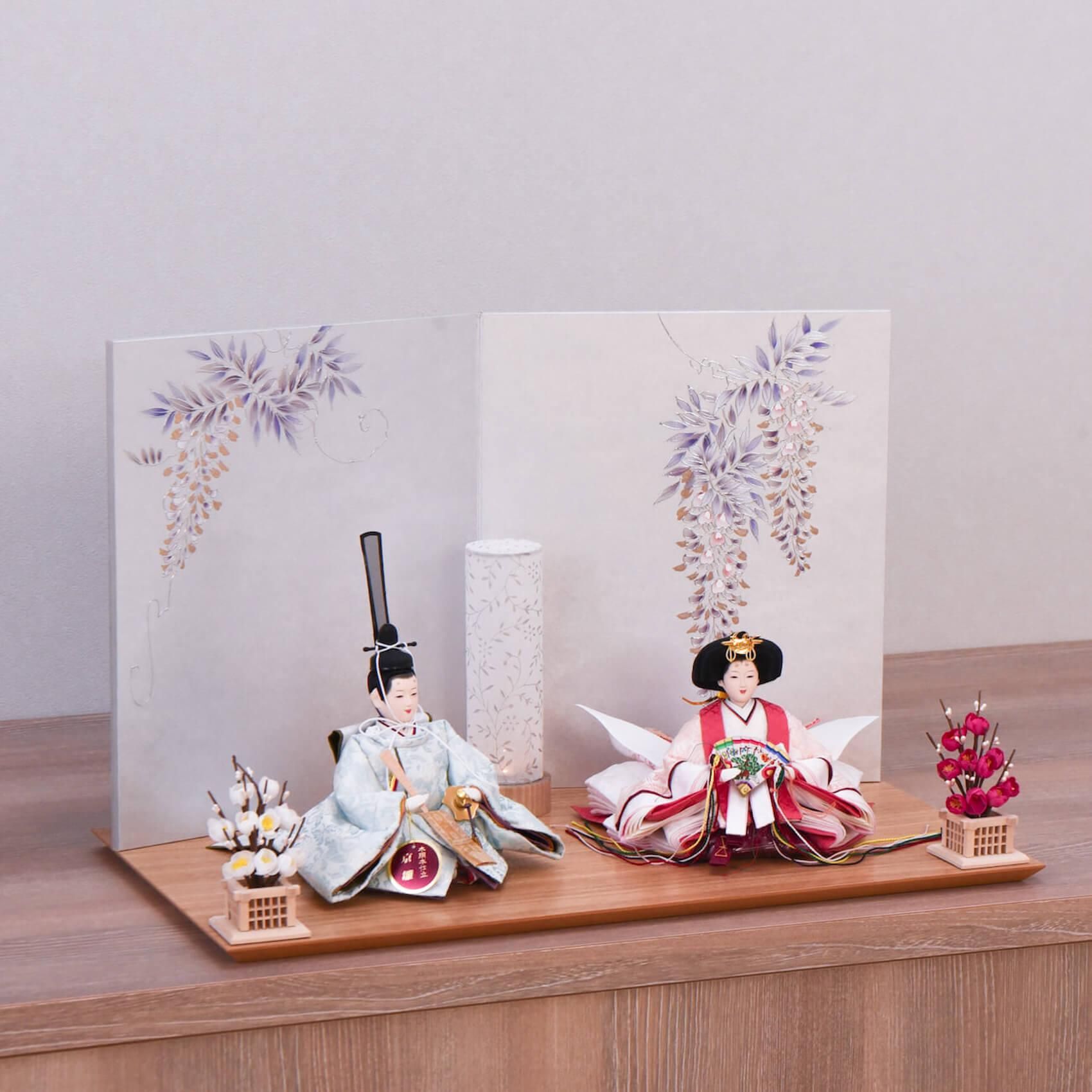 ひな人形 芥子 西陣織正絹錦 モダン ドライフラワー