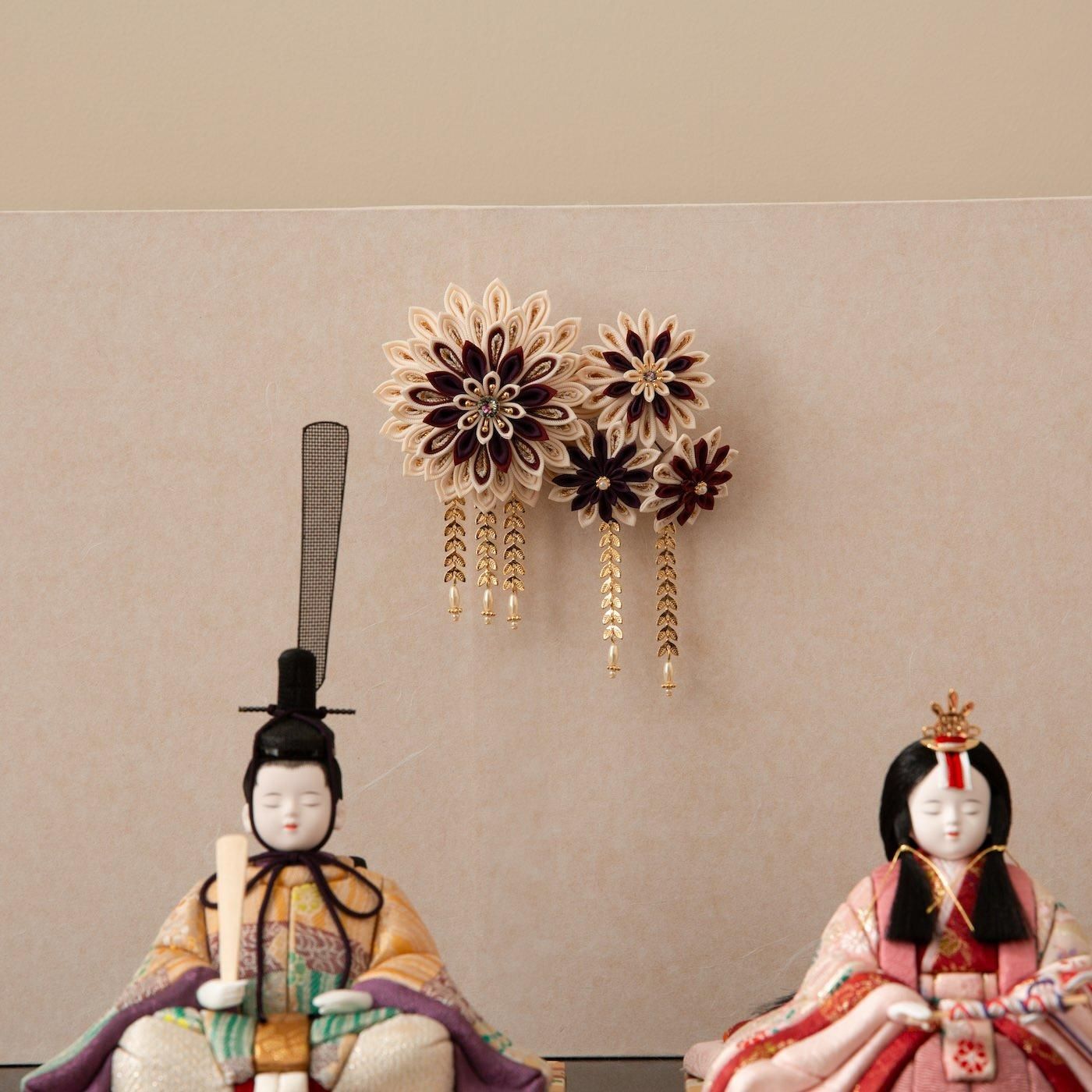 木目込人形 木村一秀 つまみ細工 髪飾り | 横幅50×奥行30×高さ27cm