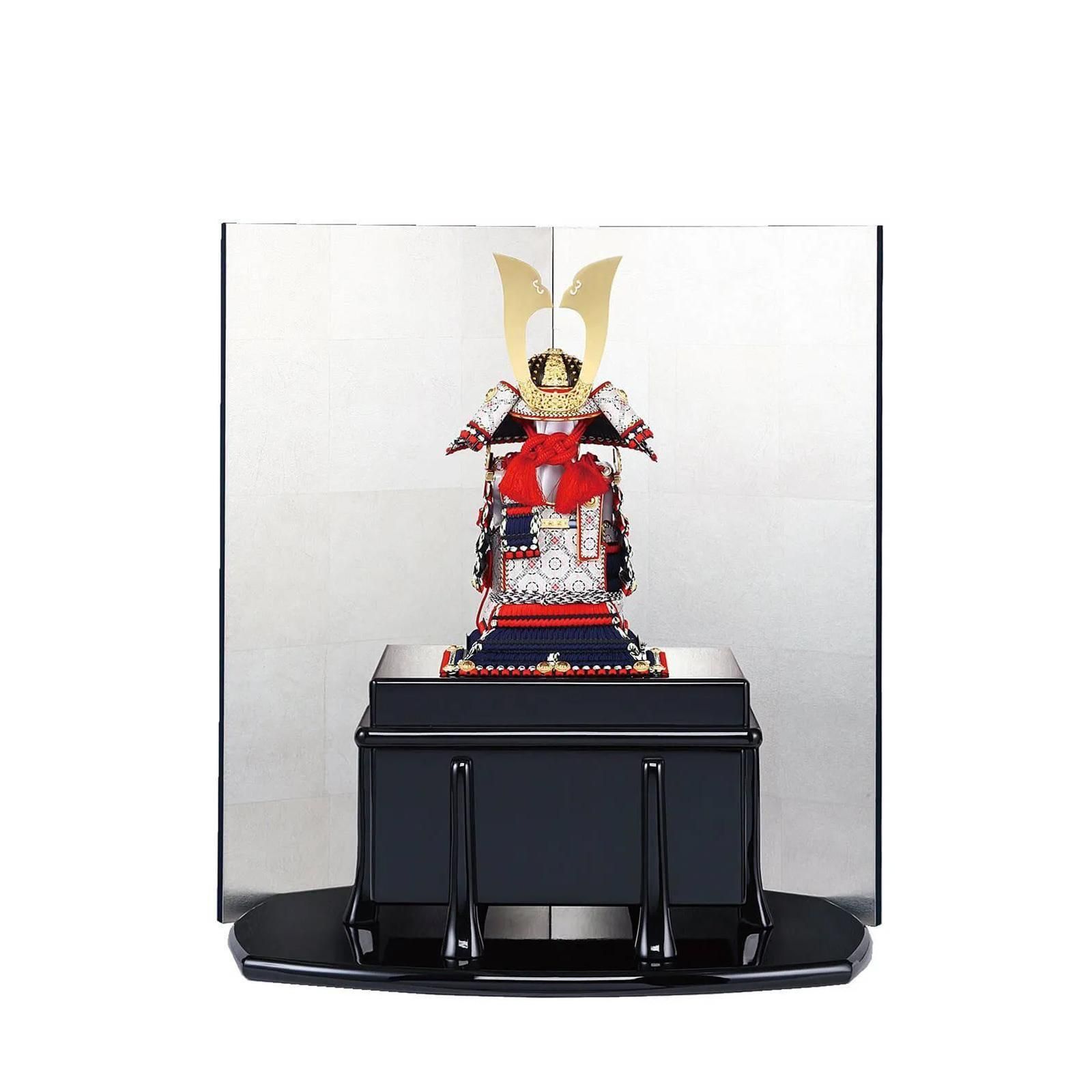 鎧飾り 奉納飾 10号 紺糸威肩赤大鎧 造形甲冑力石