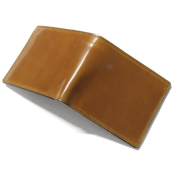 財布 二つ折り 薄い 小銭入れなし メンズ レディース コードバン 馬革