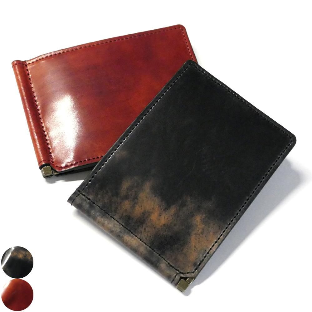 札ばさみ マネークリップ 本革 コードバン 馬革 ROCADO社 シェルコード