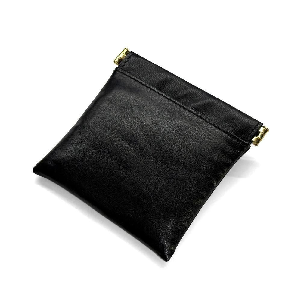 バネ口 小銭入れ ミニ ポーチ |本革 ラム - パイソン財布 蛇革財布