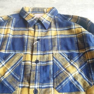 Boncoura・ボンクラ】ヘビーネル ワークシャツ イエローチェック - JAM