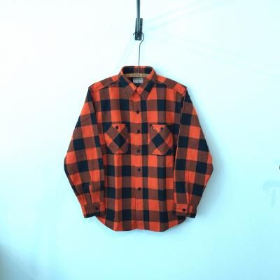 Boncoura・ボンクラ】 Work Shirt Flannel Checked Black×Orange - JAM