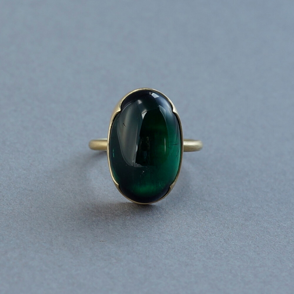 Gabriella Kiss/Large Oval Green Tourmaline Ring - organ-online.com