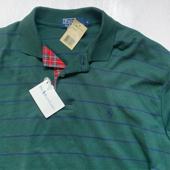 RALPH LAUREN】 DEADSTOCK L/S STRIPE POLO SHIRTS ラルフローレン