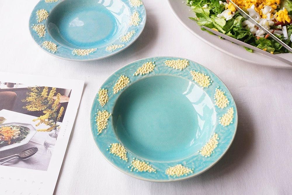 ヘ30 白鳥の涙皿（貫入/釉ヒビあり）2客組み / リボン箱入り - 益子