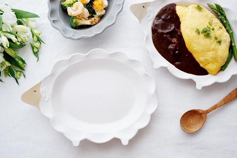 ク33 ひつじ雲皿 - 益子焼の小さな窯元「よしざわ窯」- 生活陶器