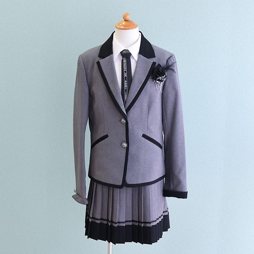 女の子スーツレンタル（FG0052）160 グレー CUTIE RIBBONキューティー