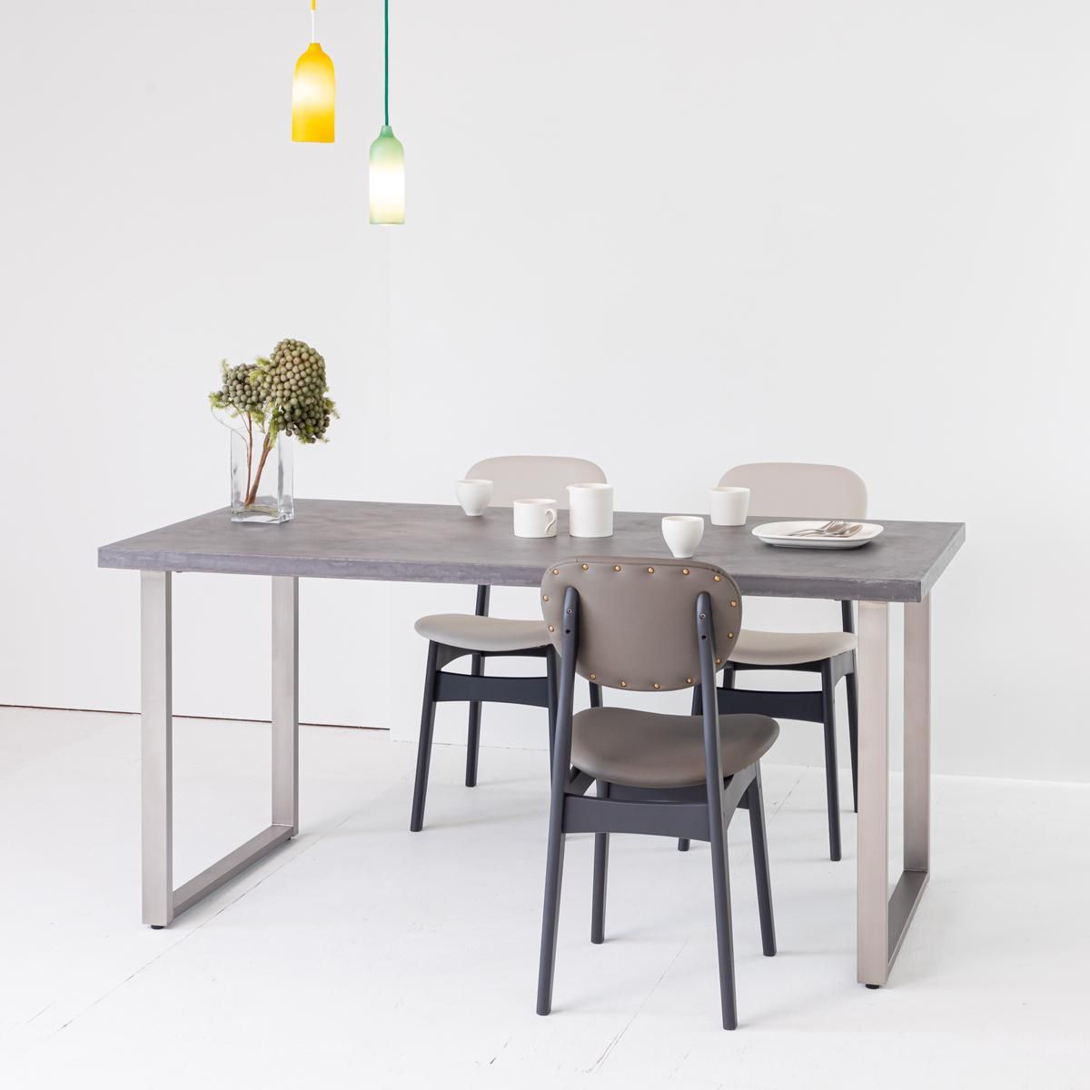 180 ライトグレイBM68 ステンレス脚 モールテックスダイニングテーブル