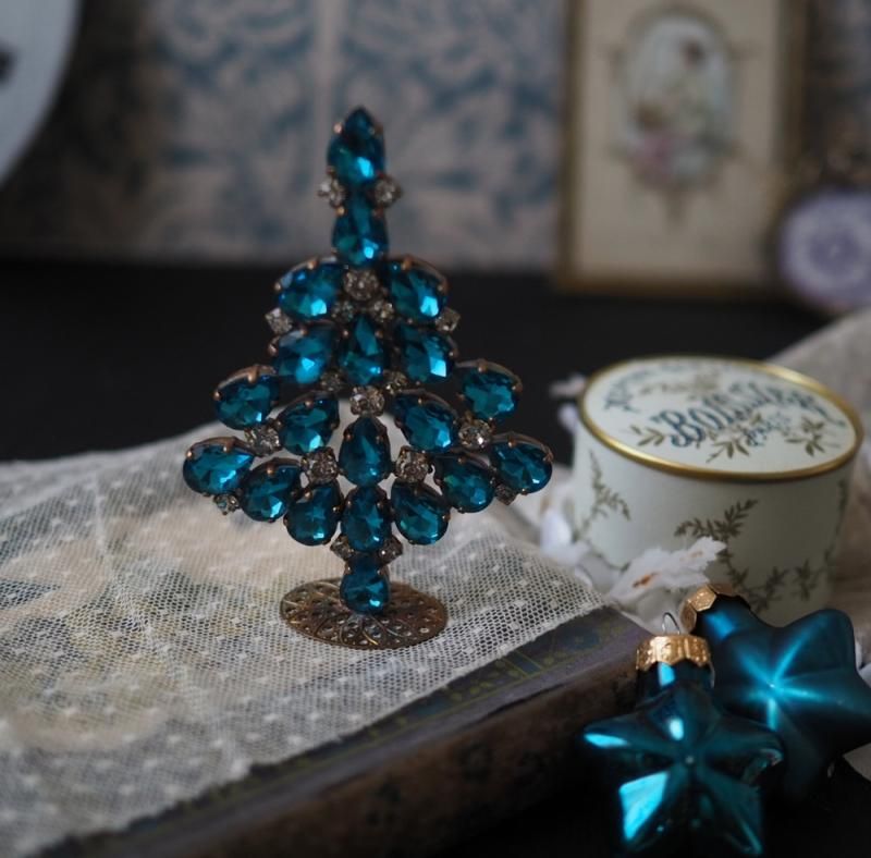 チェコガラス/ガラスツリー/カラフル/卓上ツリー/クリスマス/ライン