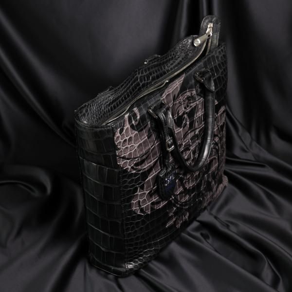 クロコダイル(ポロサス) カラーリムーバブル サイドマチトートバッグ