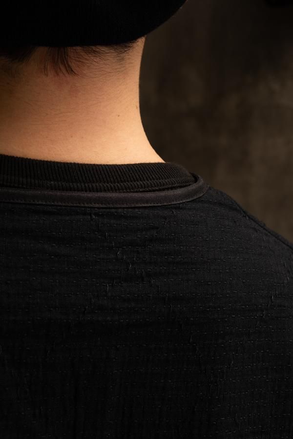 PORTER CLASSIC】SASHIKO STRETCH V-NECK LONG SLEEVE SHIRT -SLOW&STEADY