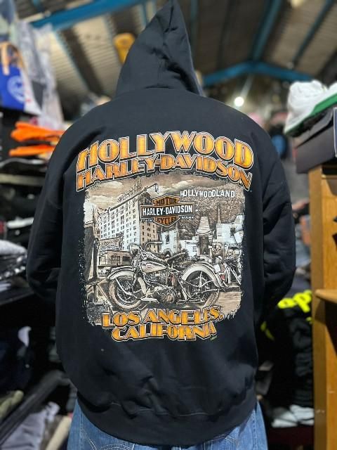 HARLEY-DAVIDSONハーレーダビッドソンジップパーカー blackハリウッド