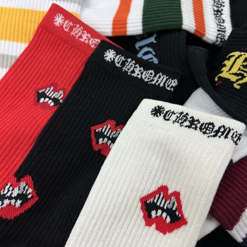 CHROME HEARTS (クロムハーツ) / CH LOGO SOCKS / BLACK × LIGHT BLUE