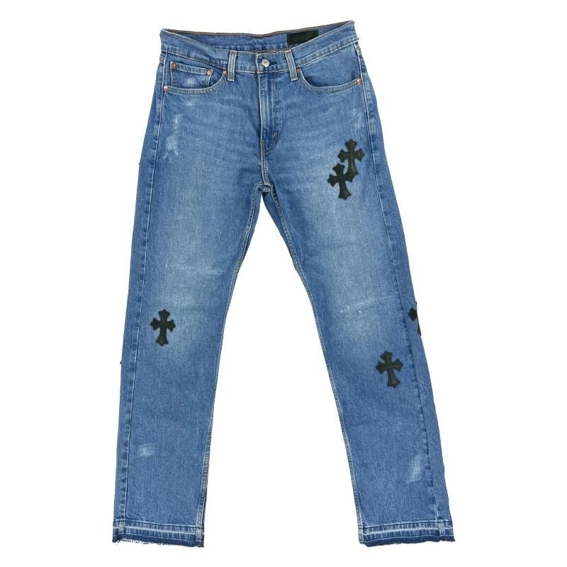 30%OFF】 ADVANCE / LEVI'S 505 × CROSS LEATHER DENIM PANTS □定価