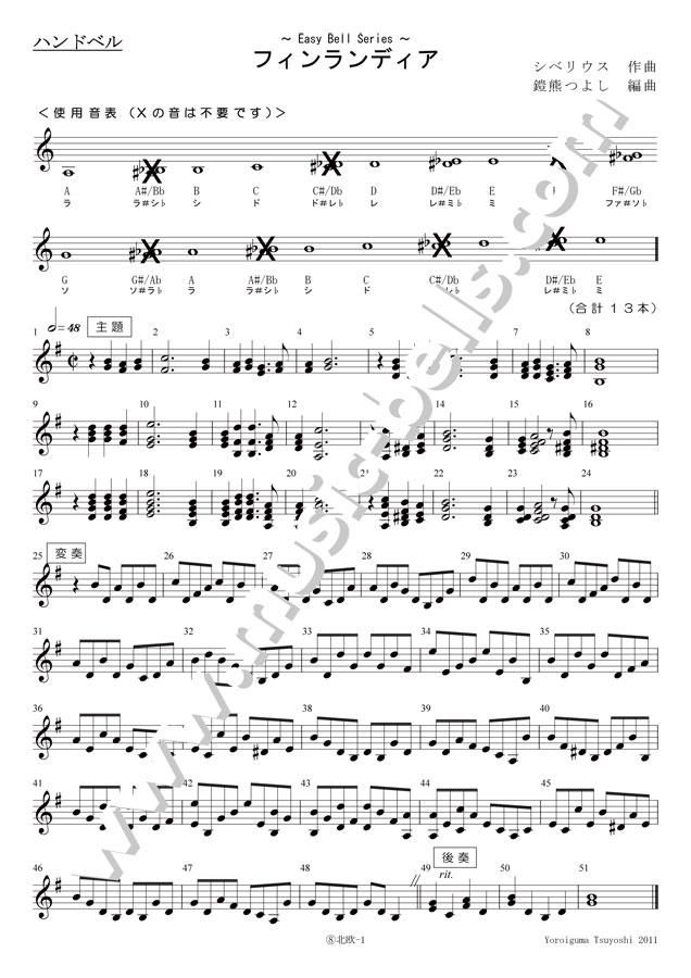 ハンドベル20音セット用曲集 Vol.8 「北欧の調べ（全7曲）」（鎧熊