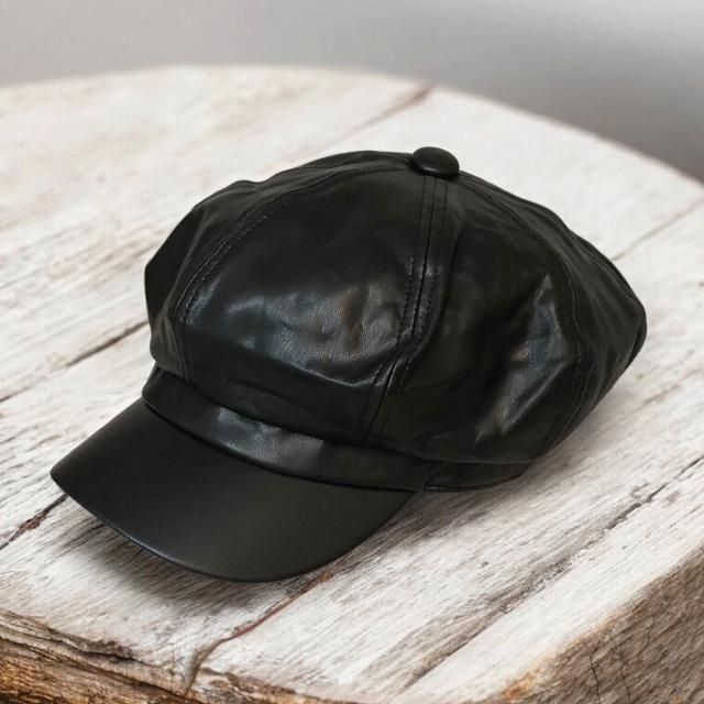 PUレザーキャスケット | 高級感ある帽子 - 新潟の帽子専門店「帽子屋