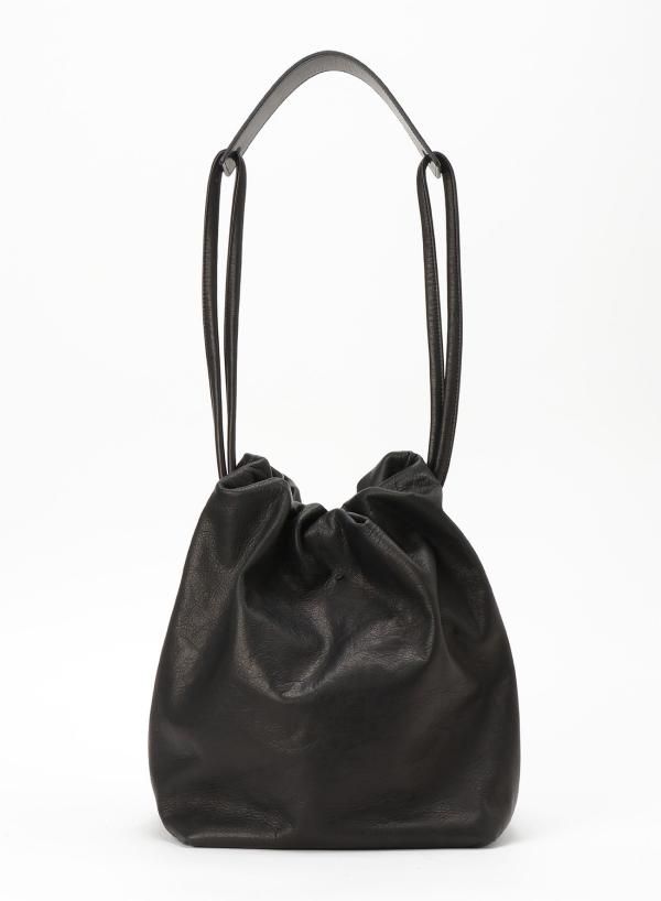 Y's / ワイズ / SOFT SMOOTH LEATHER SQUARE DRAWSTRING BAG - INSECTE