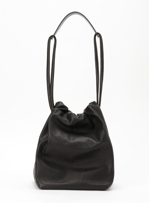 Y's / ワイズ / SOFT SMOOTH LEATHER SQUARE DRAWSTRING BAG - INSECTE