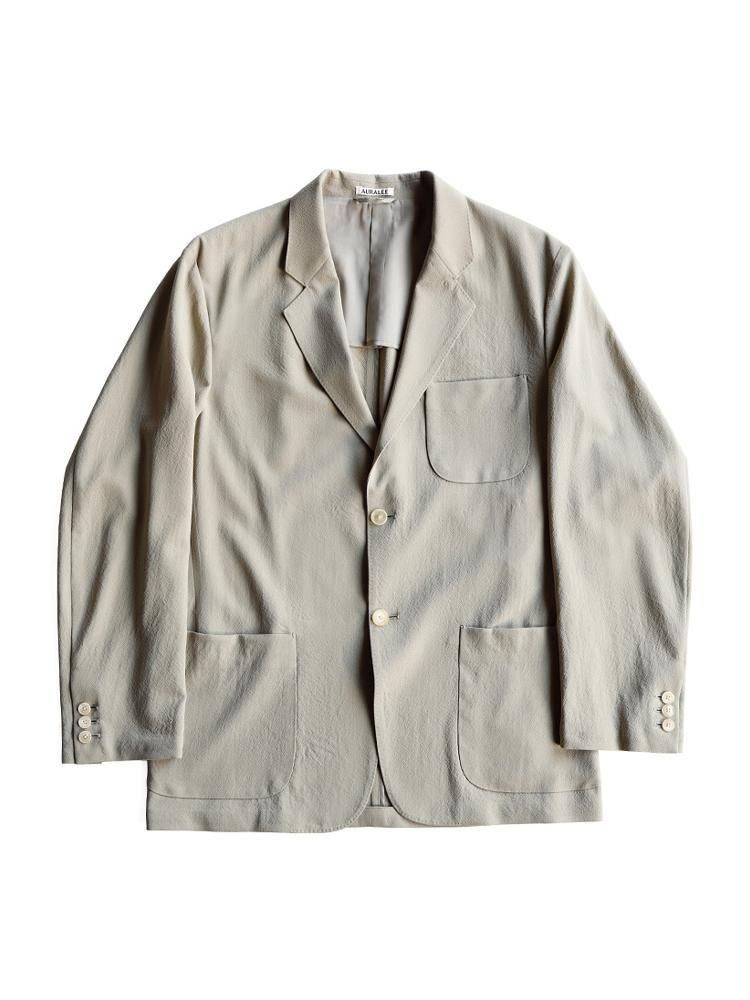 AURALEE men's / HARD TWIST WOOL VIYELLA JACKET (LIGHT KHAKI