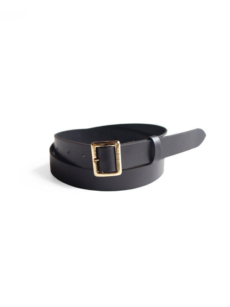 AURALEE / SQUARE BUCKLE BELT (BLACK) - TROUPE ONLINE SHOP - COMOLI