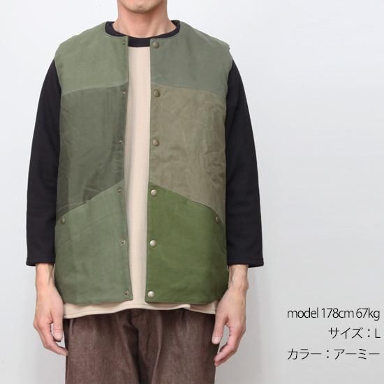 Nasngwam ナスングワム｜LONESTAR VEST (アーミー)(リメイク 中綿ベスト)