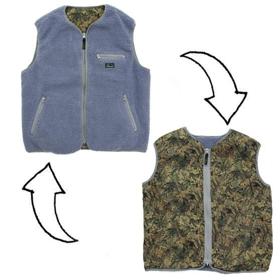 GOHEMP ゴーヘンプ｜BROWN LODGE VEST (クラウドブルー)(ボアフリース