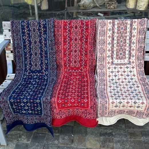 KAPITAL] 縮絨ウールカラフルBIGママバンダナHAPPYマフラー - TAKE