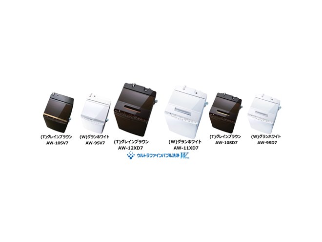 東芝、すすぎと柔軟剤の効果が向上した洗濯容量12kgモデル「AW-12XD7