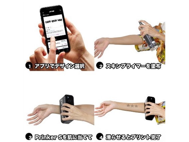 消せるカラータトゥープリンター「Prinker S」が3月18日より国内発売