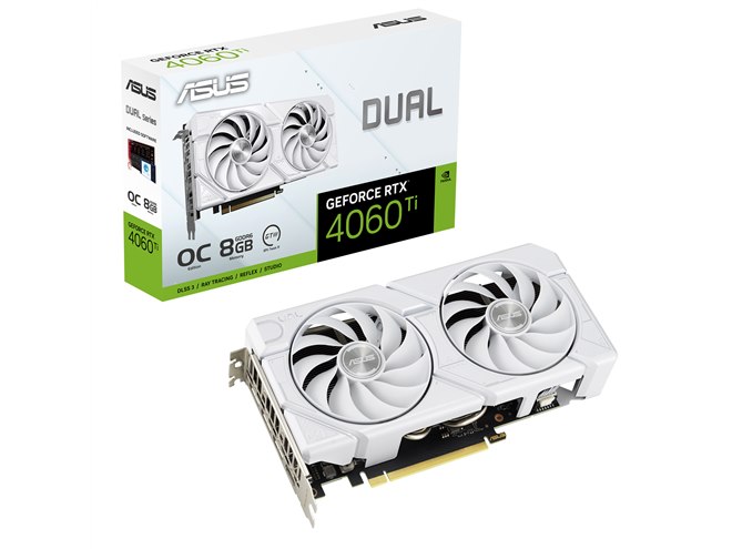 ASUS、OC仕様の「GeForce RTX 4060/RTX 4060 Ti」を搭載したホワイト