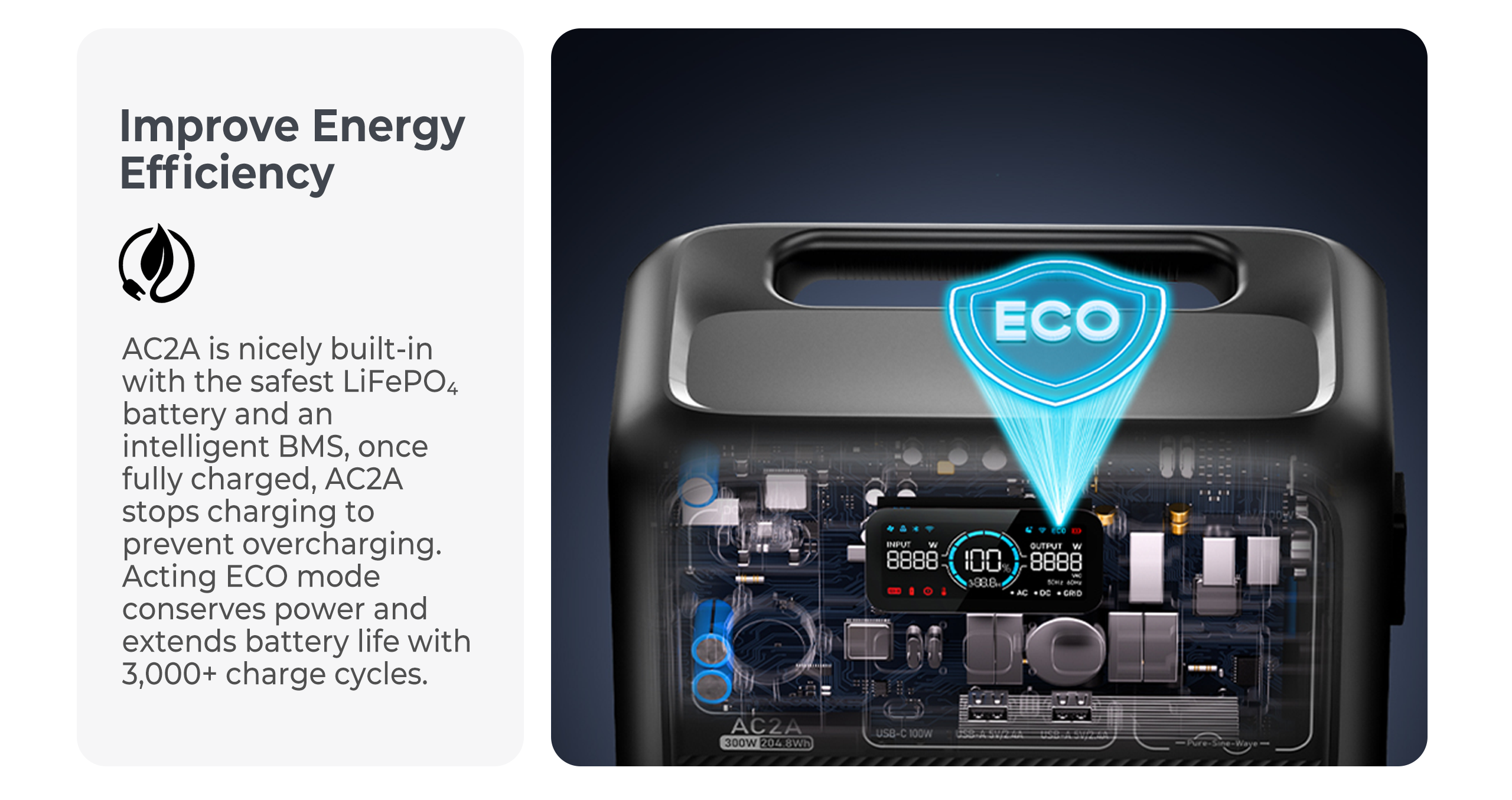 BLUETTI AC2A 300W 204Wh Portable Power Station Solar Generator For