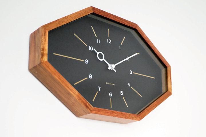 ウォールクロック 木製 電波時計 Belmonte ブラック｜デザイン照明のCROIX
